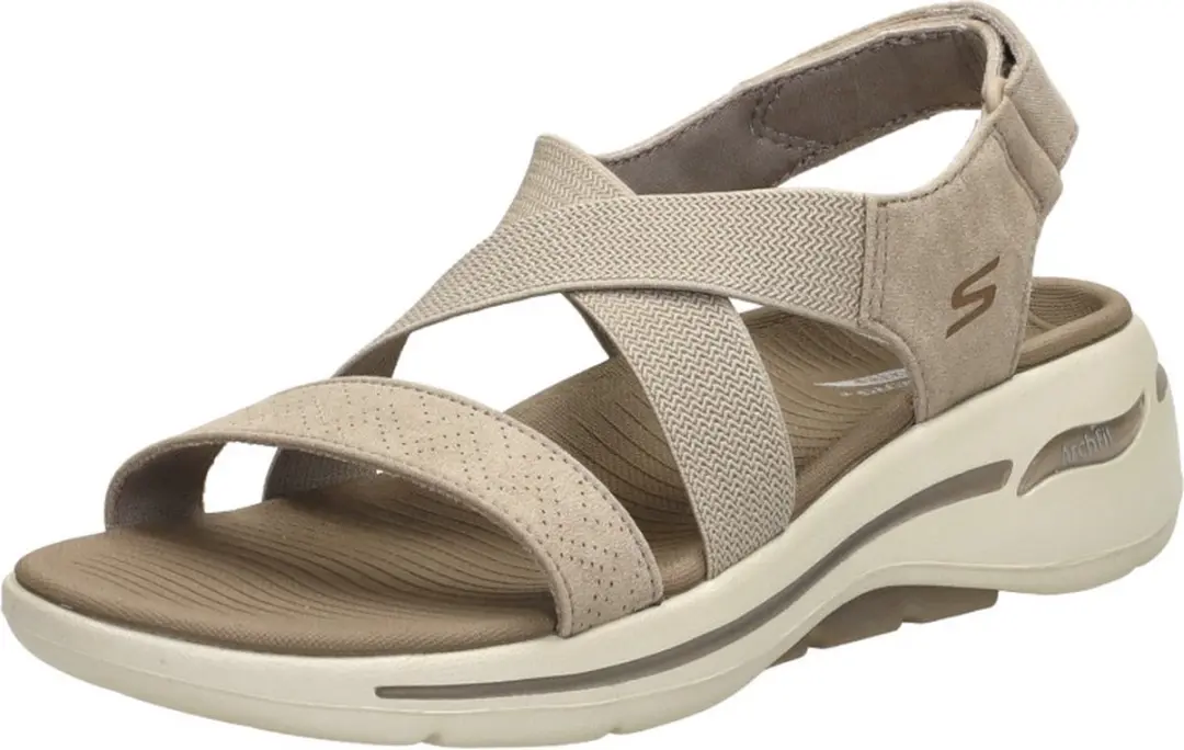 Skechers Go Walk Arch Fit Tre Dames Sandalen - Taupe - afbeelding 4 van 6