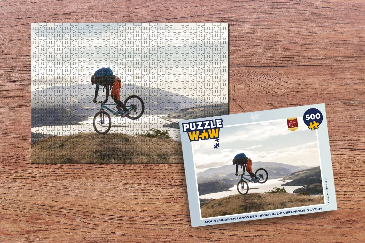 PuzzleWow Puzzel Mountainbiken VS 500 Stuks - Multicolor