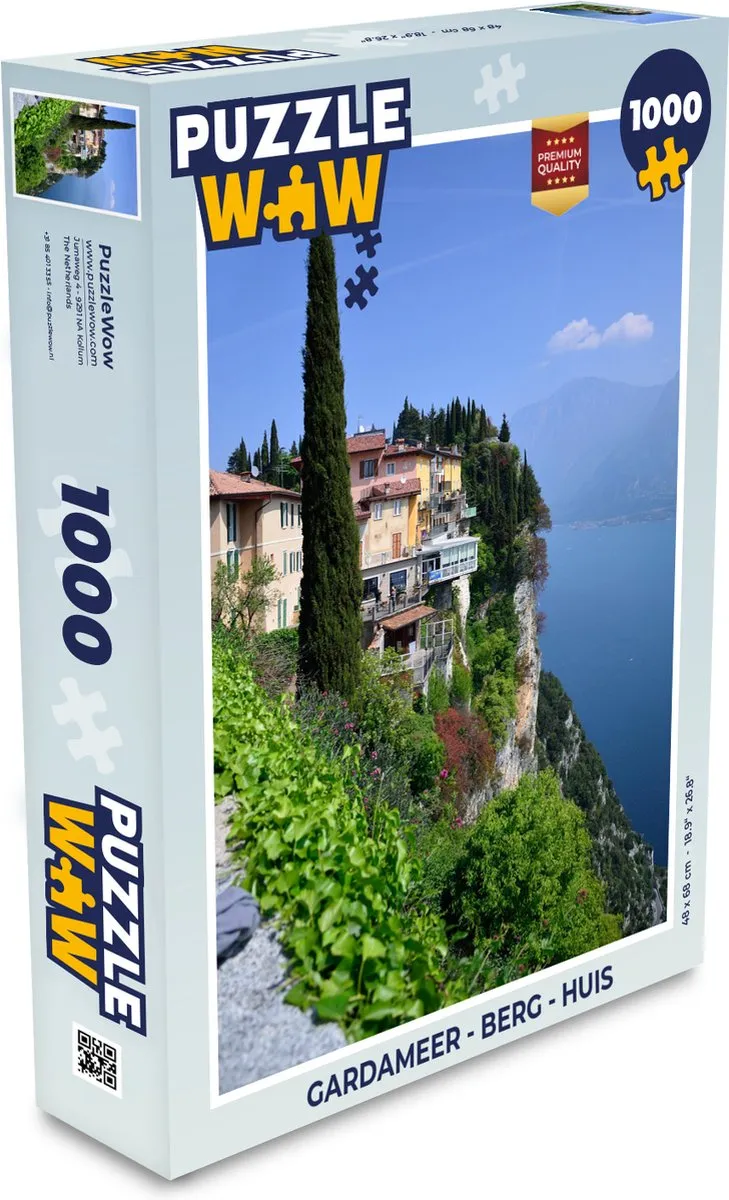 PuzzleWow Gardameer Berg Huis Legpuzzel 1000 Stuks
