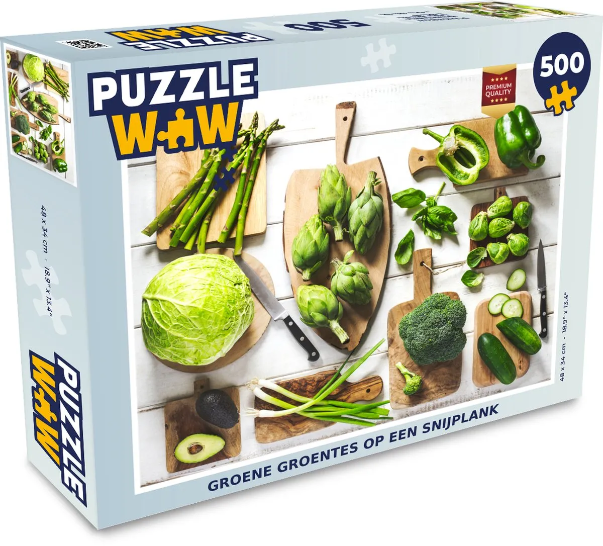 PuzzleWow Groene Groentes Legpuzzel 500 Stuks