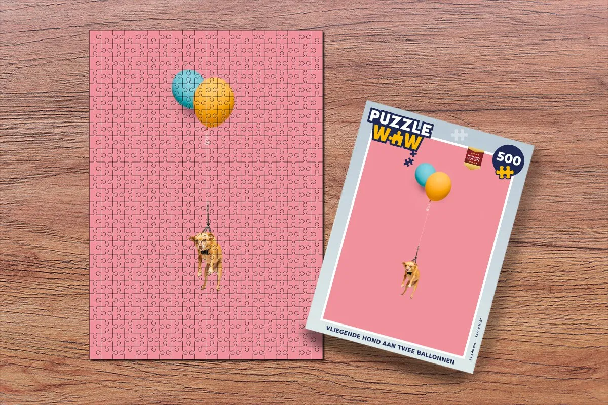 PuzzleWow Vliegende Hond Ballonnen Legpuzzel 500 Stuks - Multicolor