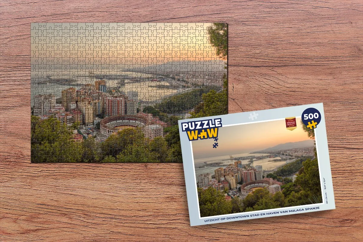 PuzzleWow Málaga Downtown Legpuzzel 500 Stuks - Multicolor