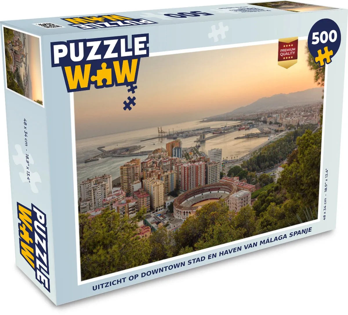 PuzzleWow Málaga Downtown Legpuzzel 500 Stuks - Multicolor