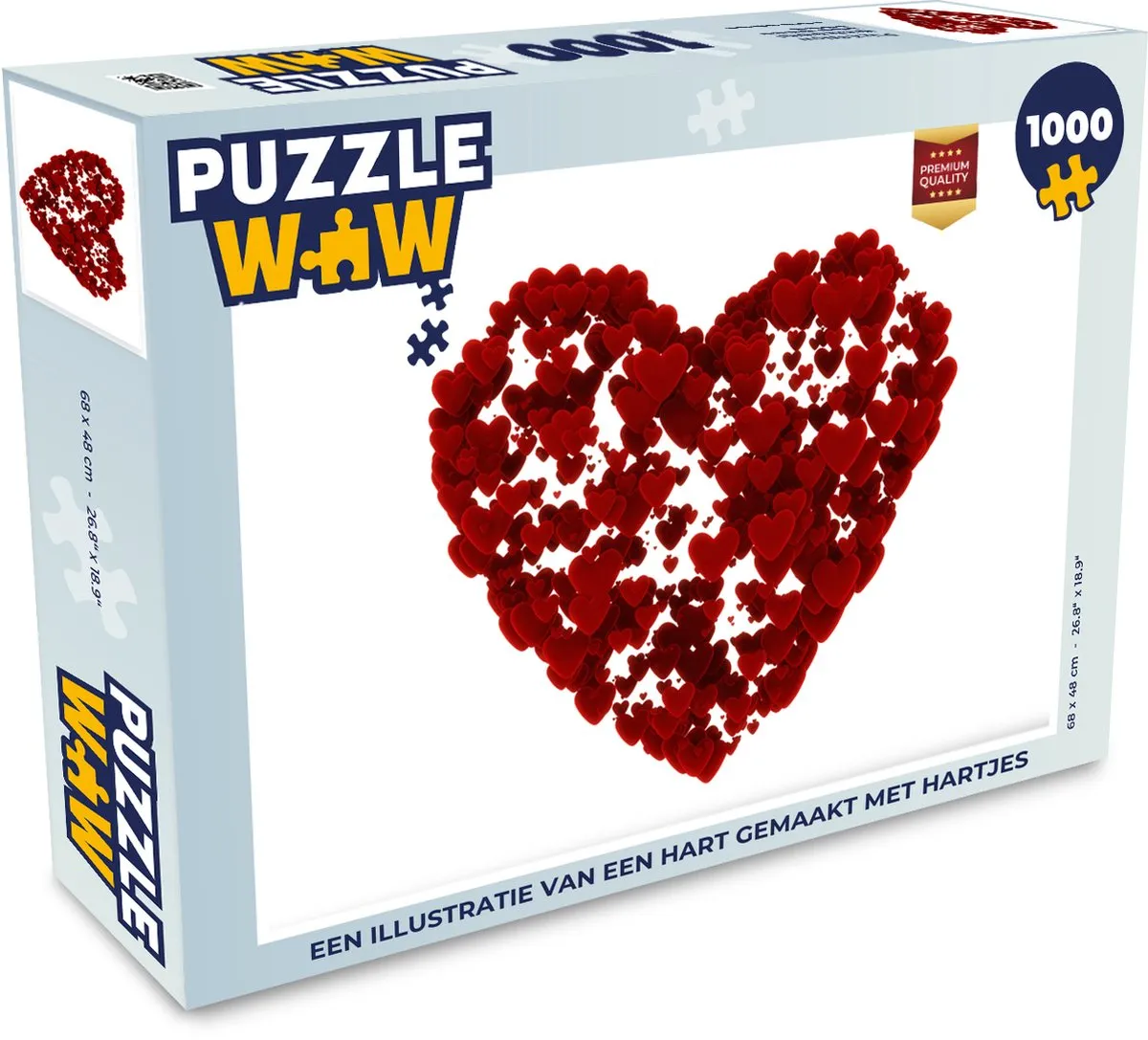PuzzleWow Legpuzzel Hartjes 1000 Stuks - Multicolor