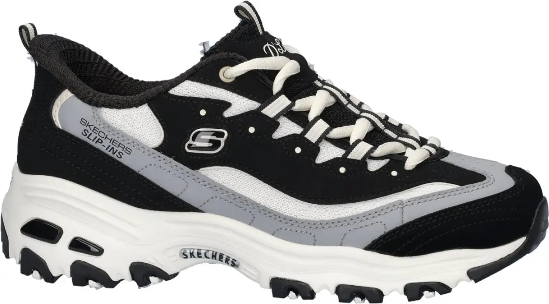 Skechers D’LITES Smooth Nostalgia Dames Instappers 40 - Zwart/Naturel - afbeelding 6 van 6