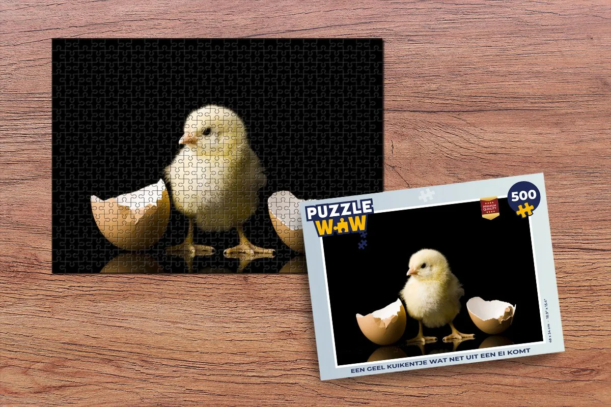 PuzzleWow Legpuzzel Een geel kuikentje 500 Stuks - Multicolor