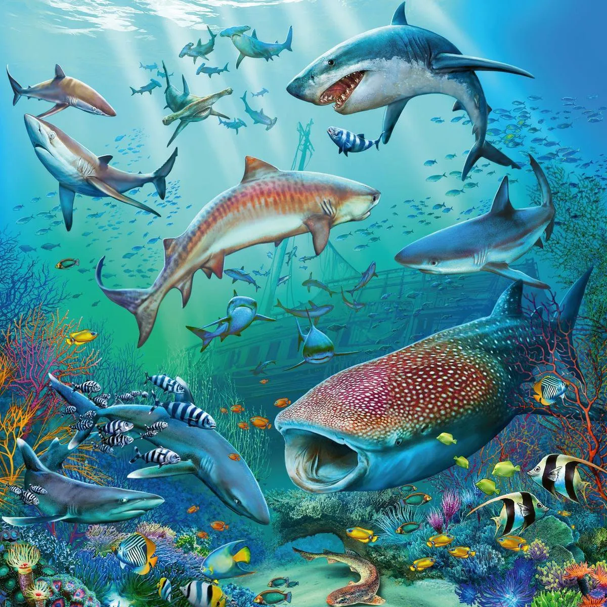Ravensburger Dieren in de Oceaan Puzzel - 147 Stuks (3x49) - Multicolor