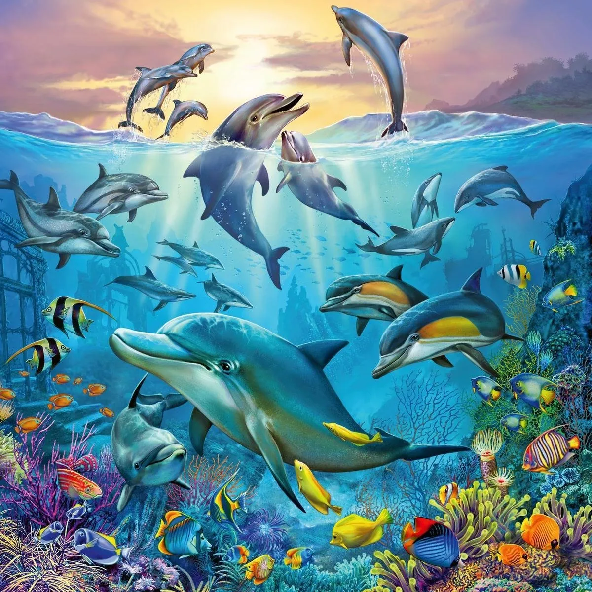 Ravensburger Dieren in de Oceaan Puzzel - 147 Stuks (3x49) - Multicolor