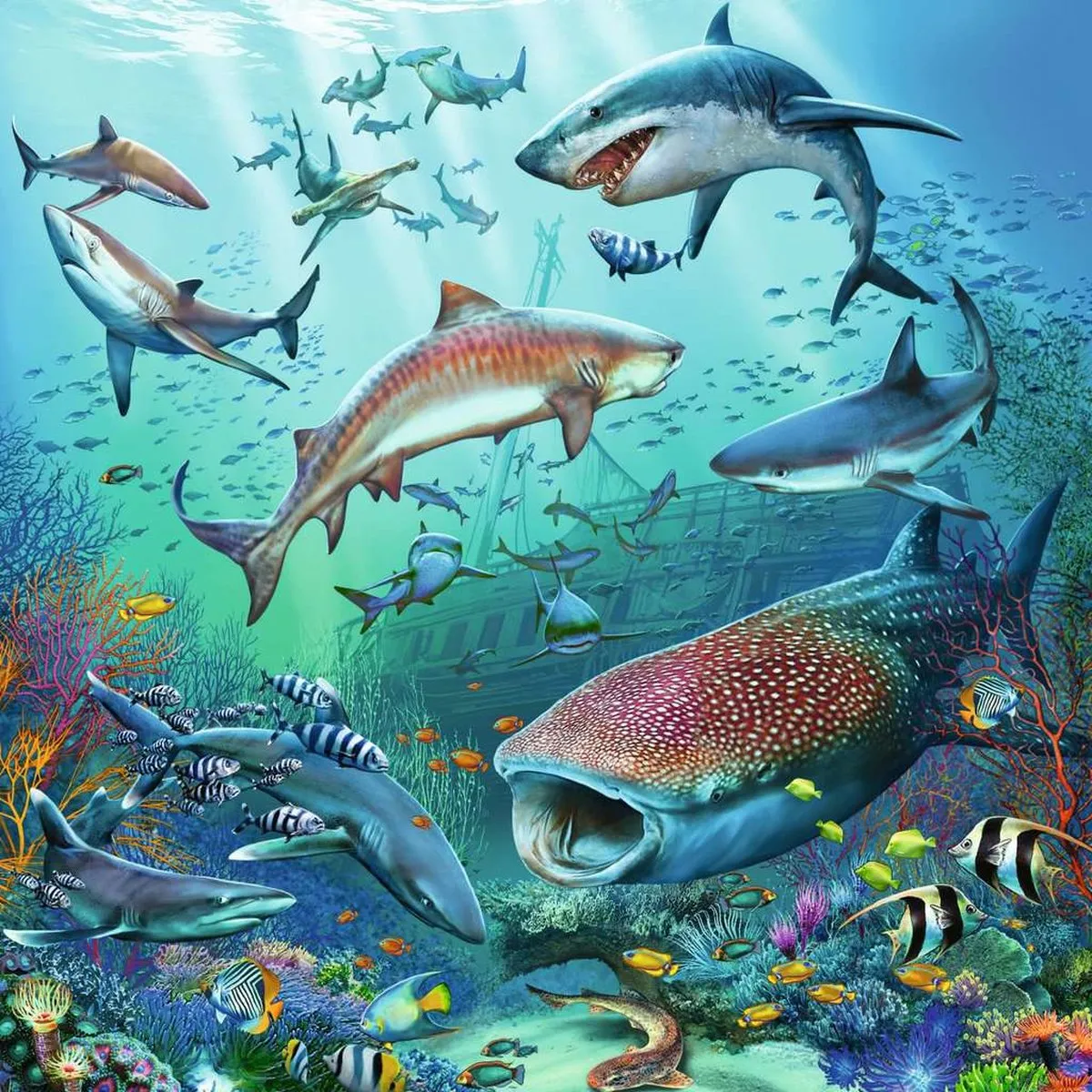 Ravensburger Dieren in de Oceaan Puzzel - 147 Stuks (3x49) - Multicolor