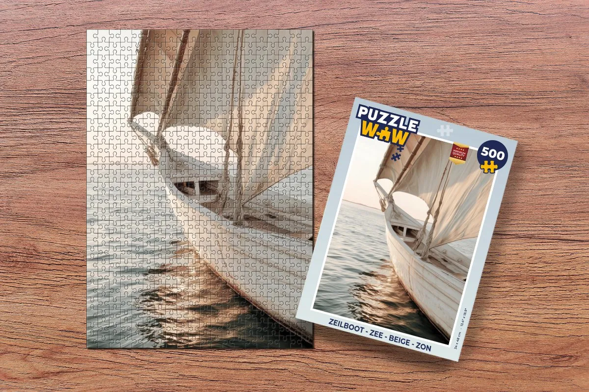 PuzzleWow Zeilboot Legpuzzel 500 Stuks - Beige