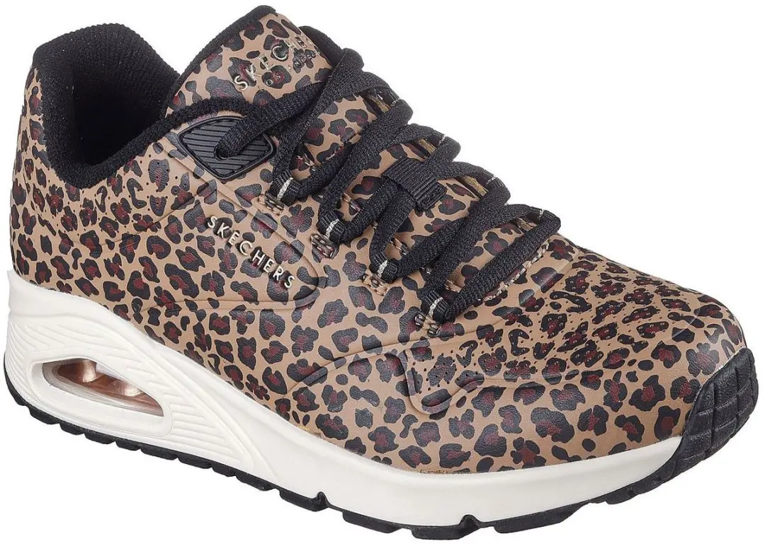 Skechers Uno Kat-Neato Sneakers Dames - 37 - Bruin/Zwart/Wit