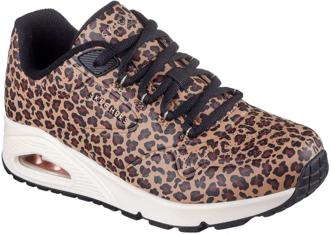 Skechers Uno Kat-Neato Sneakers Dames - 37 - Bruin/Zwart/Wit