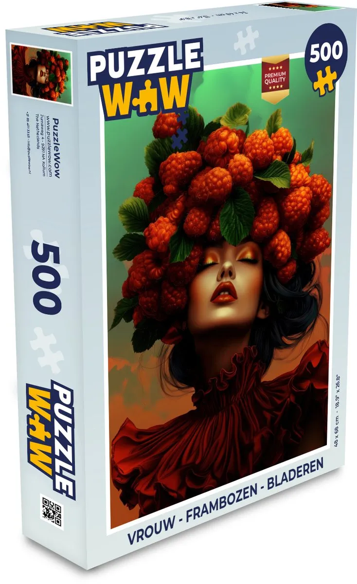 PuzzleWow Vrouw Frambozen Bladeren Legpuzzel 500 Stuks