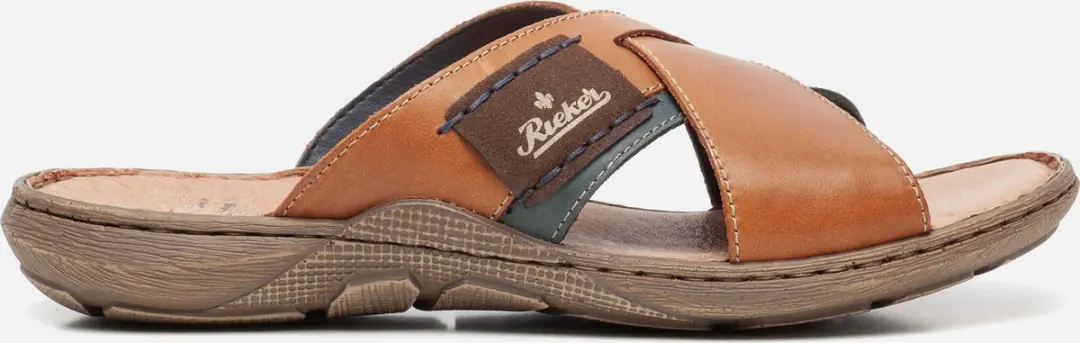 Rieker Slippers cognac Leer