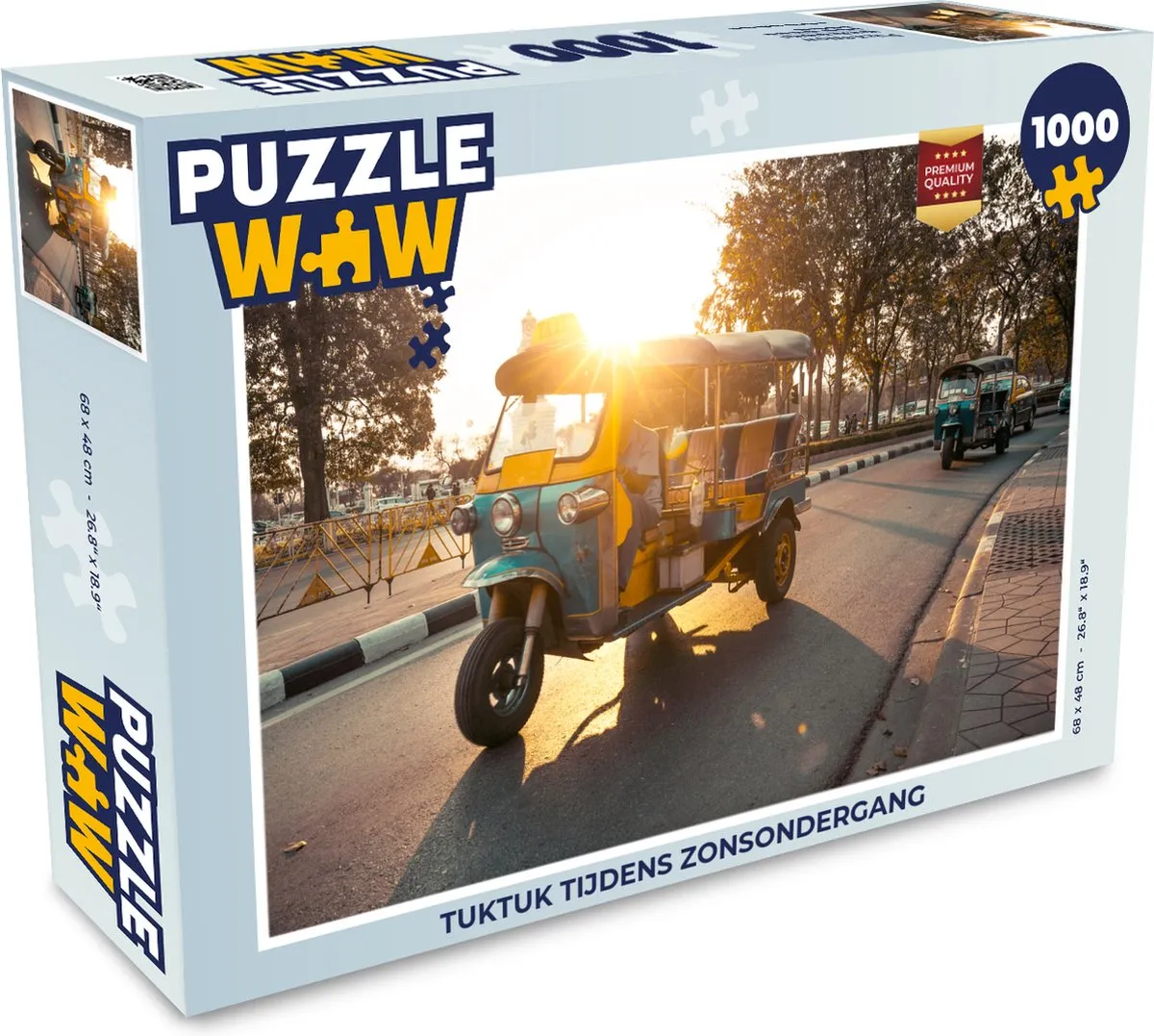 PuzzleWow Tuktuk Zonsondergang Legpuzzel 1000 Stuks