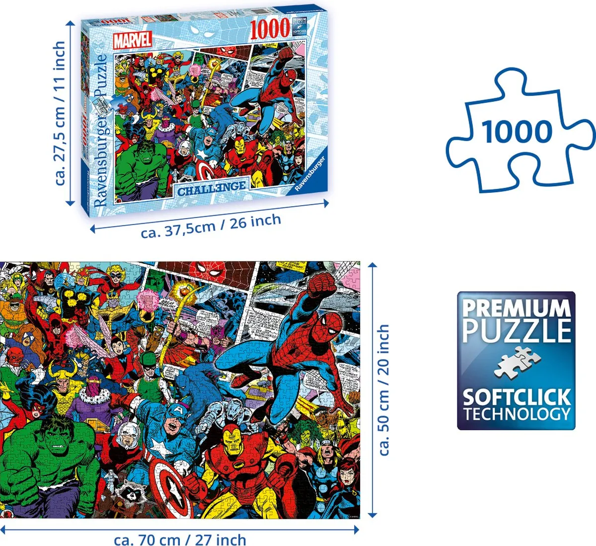 Ravensburger Marvel Challenge Puzzel 1000 Stuks - Multicolor