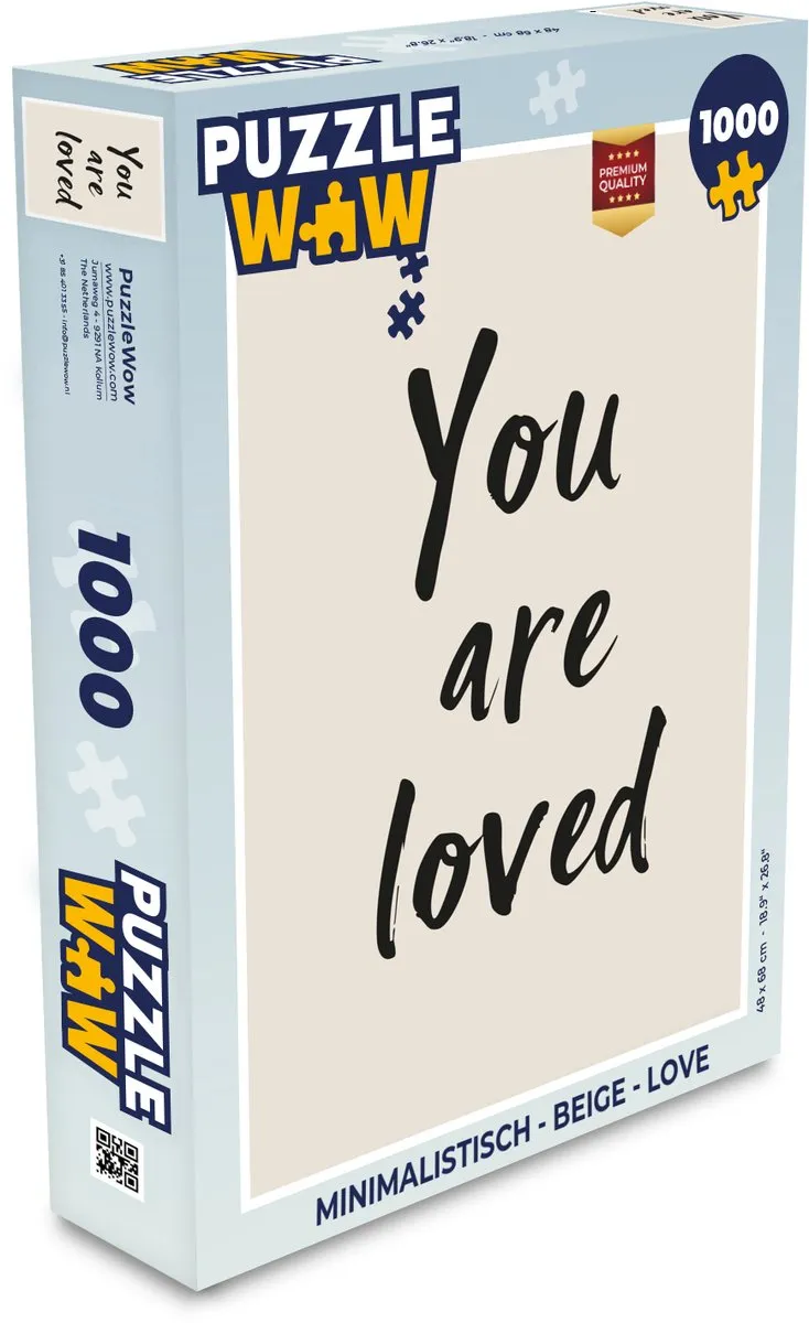 PuzzleWow Love Legpuzzel 1000 Stuks - Beige