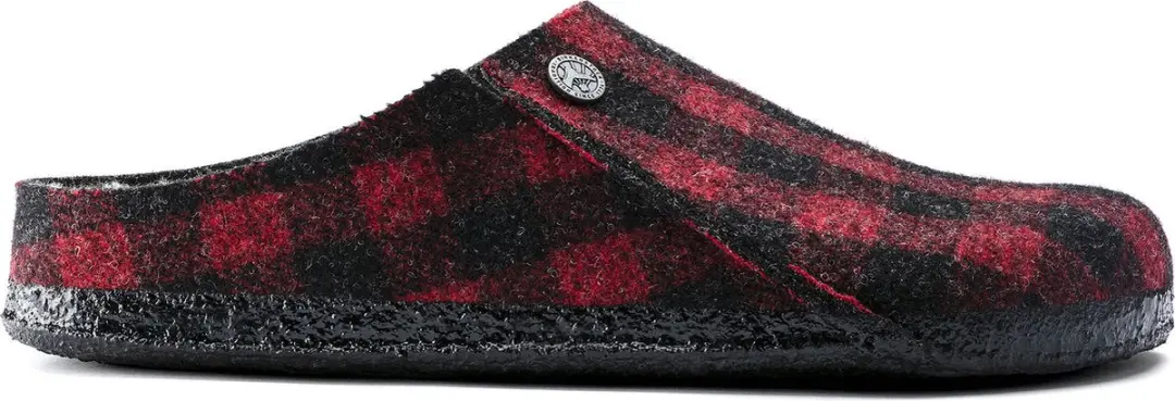 Birkenstock Zermatt Plaid sloffen narrow rood zwart uni (s) (1017544)