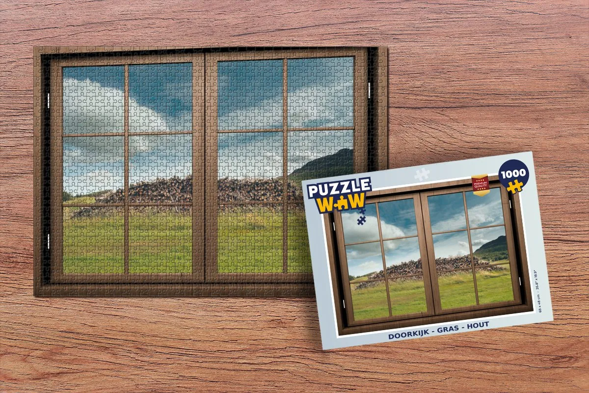 PuzzleWow Doorkijk Gras Legpuzzel 1000 Stuks - Multicolor
