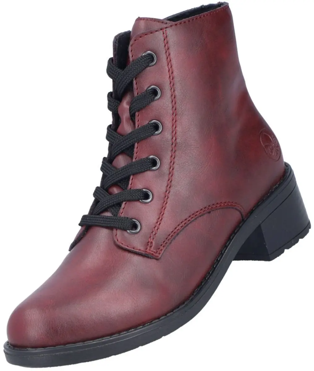 Rieker dames enkellaarsjes rood 75433-35