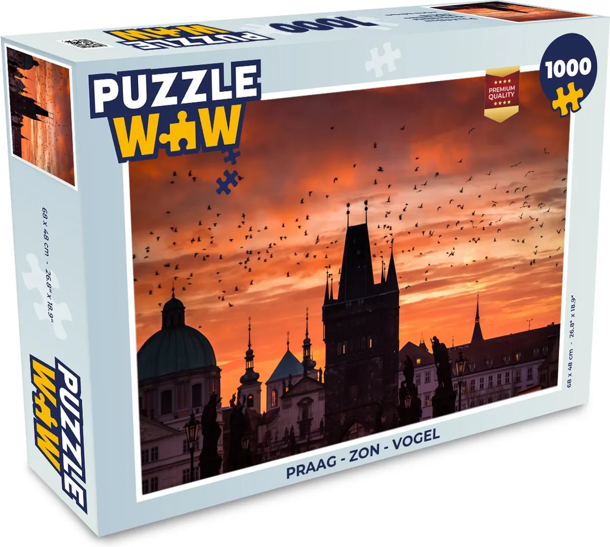 PuzzleWow Praag Zon Vogel Legpuzzel 1000 Stuks
