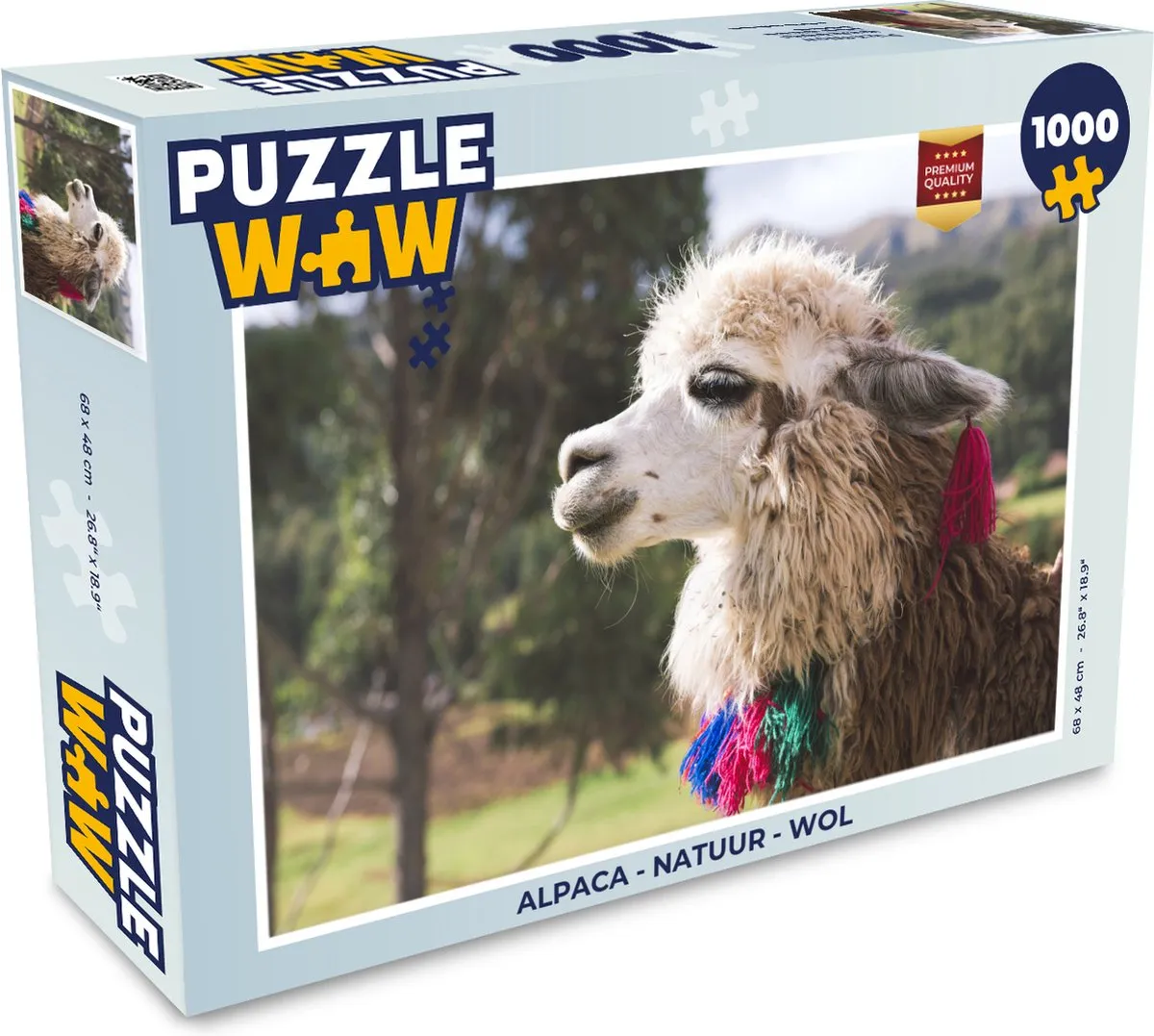 PuzzleWow Alpaca Natuur Wol Legpuzzel 1000 Stuks