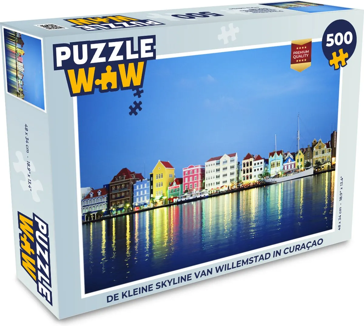PuzzleWow Skyline Willemstad Curaçao Legpuzzel 500 Stuks