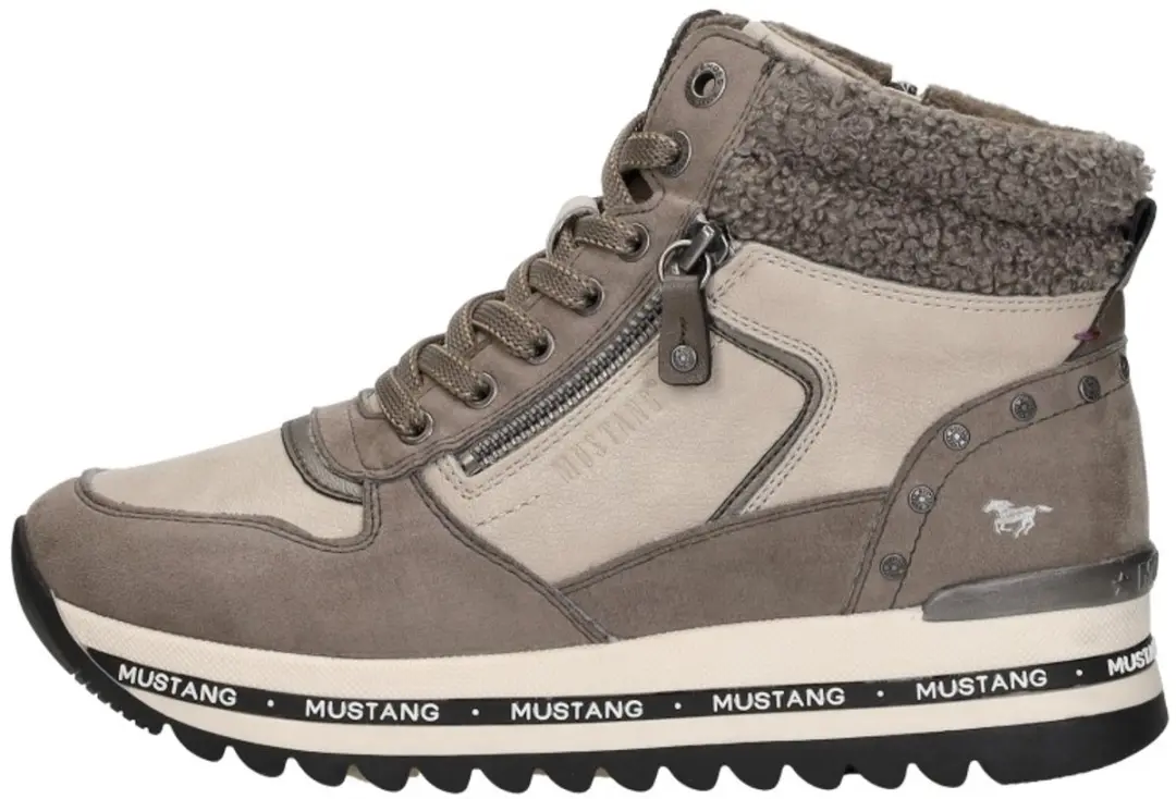 Mustang Sneakers Hoog - Taupe - Maat 38 - afbeelding 2 van 6