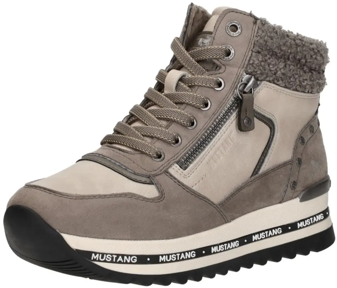 Mustang Sneakers Hoog - Taupe - Maat 38 - afbeelding 4 van 6