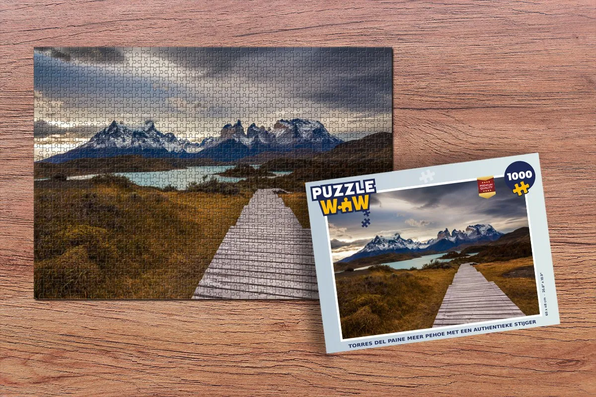PuzzleWow Torres del Paine Meer Pehoe Legpuzzel 1000 Stuks - Multicolor