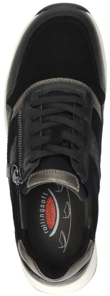 Gabor Rollingsoft Sneakers 108246 - Zwart Suede