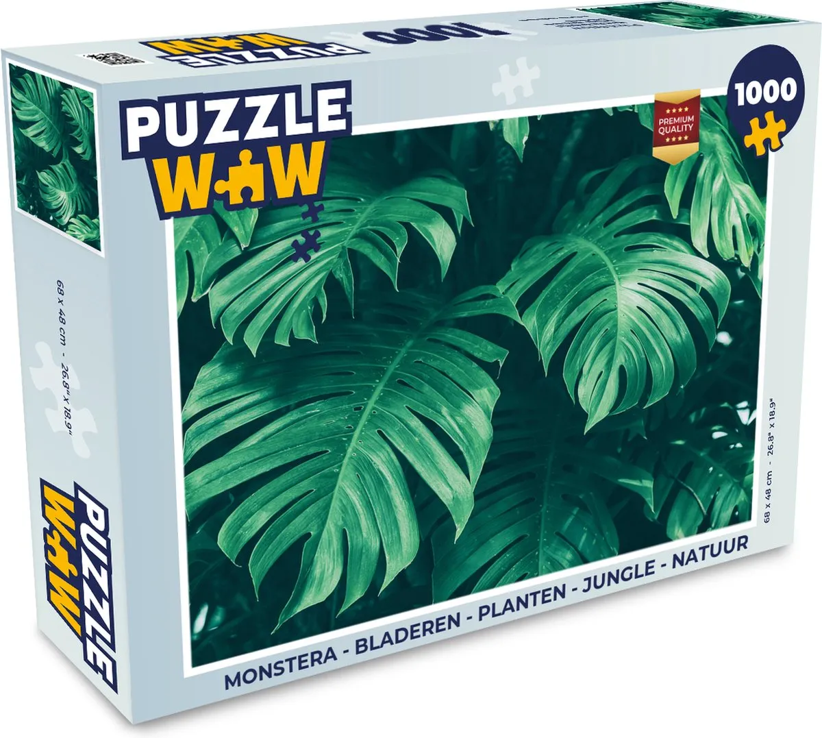 PuzzleWow Monstera Legpuzzel 1000 Stuks - Multicolor