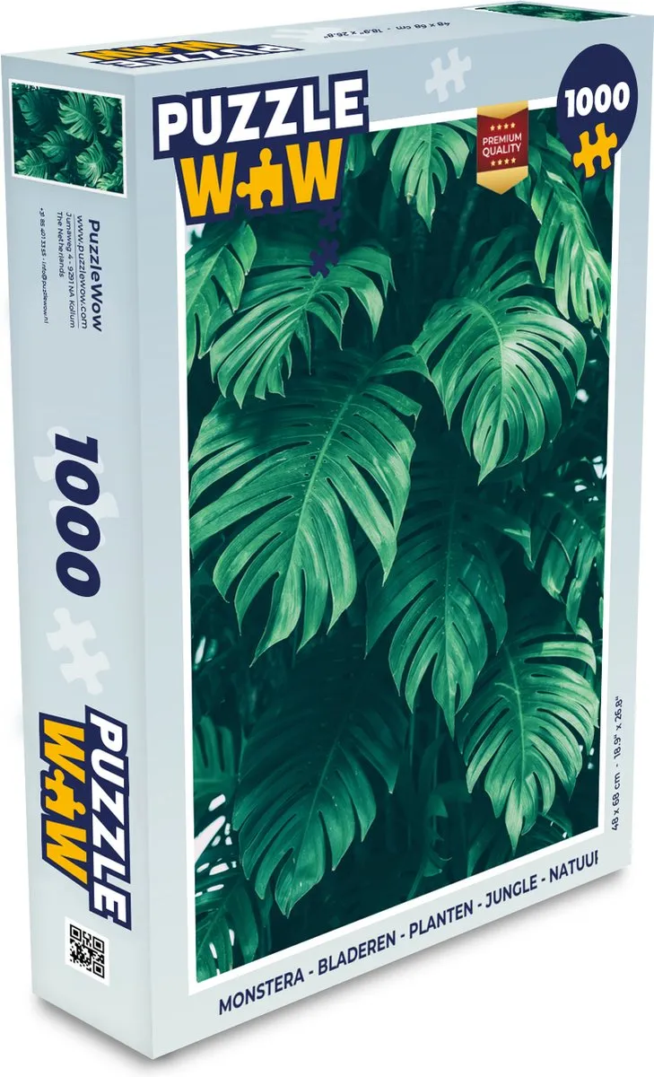 PuzzleWow Monstera Legpuzzel 1000 Stuks - Multicolor