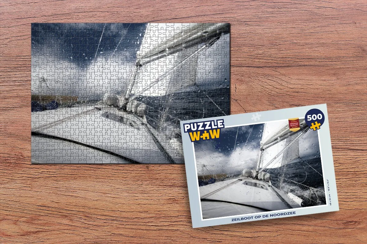 PuzzleWow Zeilboot op de Noordzee Legpuzzel 500 Stuks - Multicolor