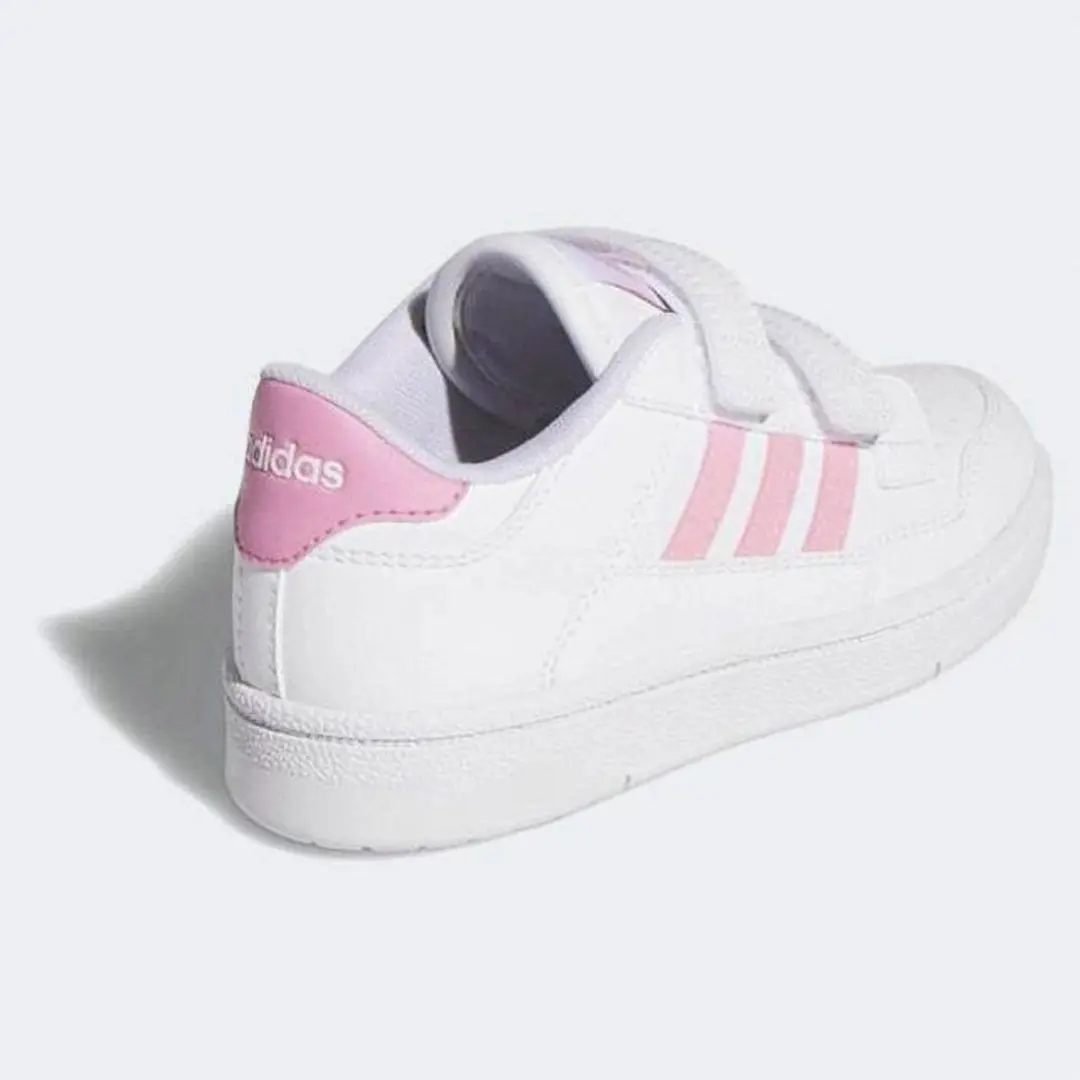 Adidas Rapid Court Low Sneakers Junior 32 - Wit Roze - afbeelding 4 van 6