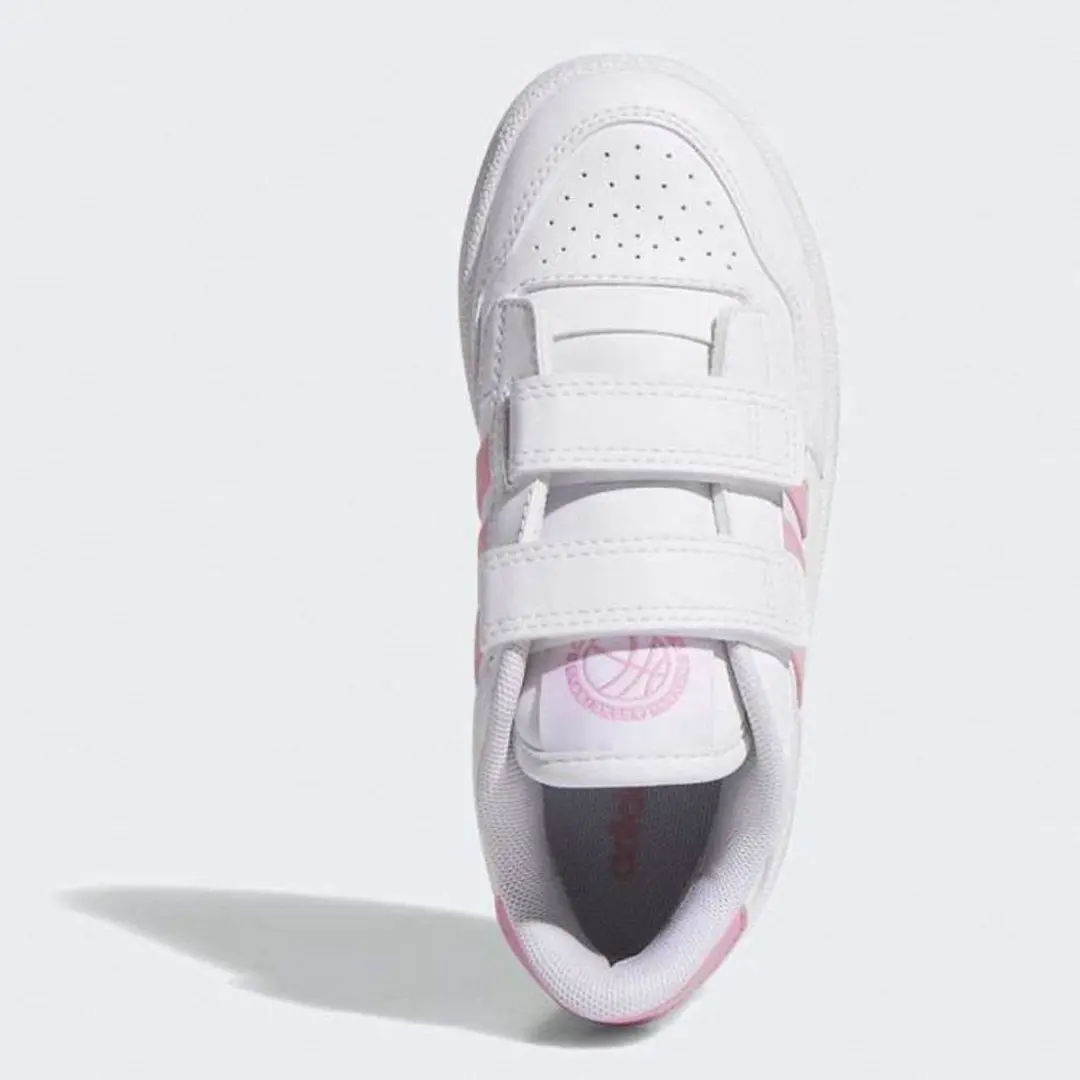 Adidas Rapid Court Low Sneakers Junior 32 - Wit Roze - afbeelding 5 van 6