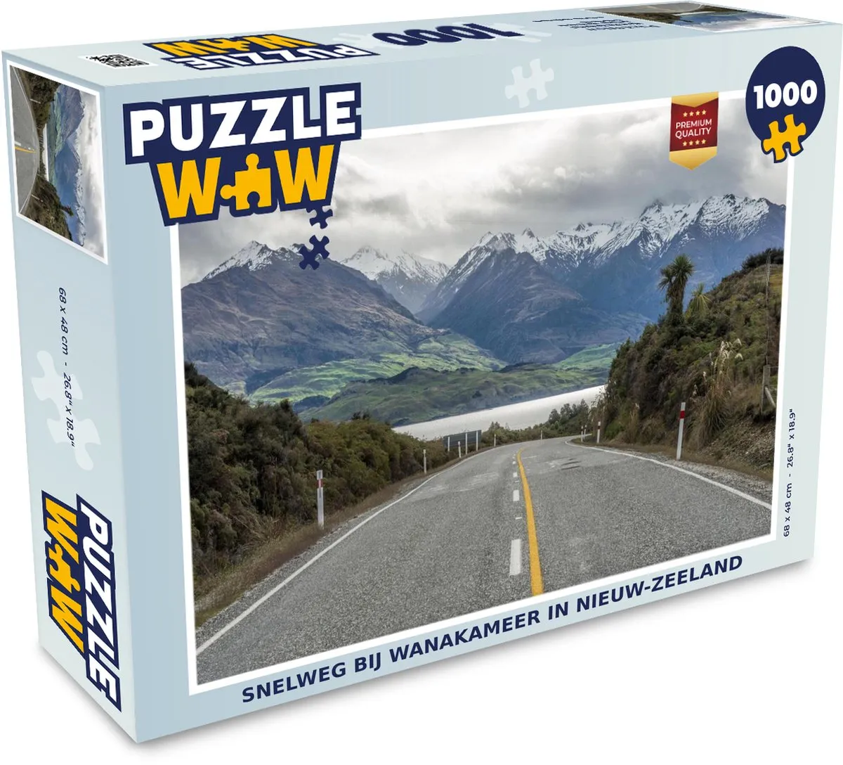 PuzzleWow Legpuzzel Berg Weg Meer 1000 Stuks