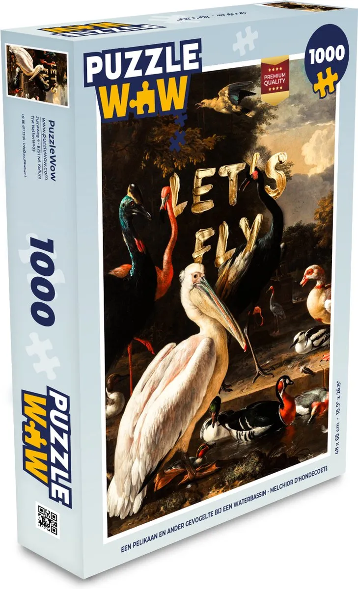 PuzzleWow Legpuzzel Melchior d'Hondecoeter 1000 Stuks - Multicolor
