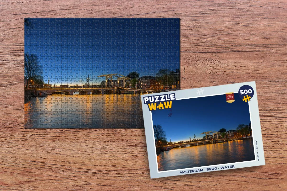 PuzzleWow Amsterdam Brug Legpuzzel 500 Stuks - Multicolor