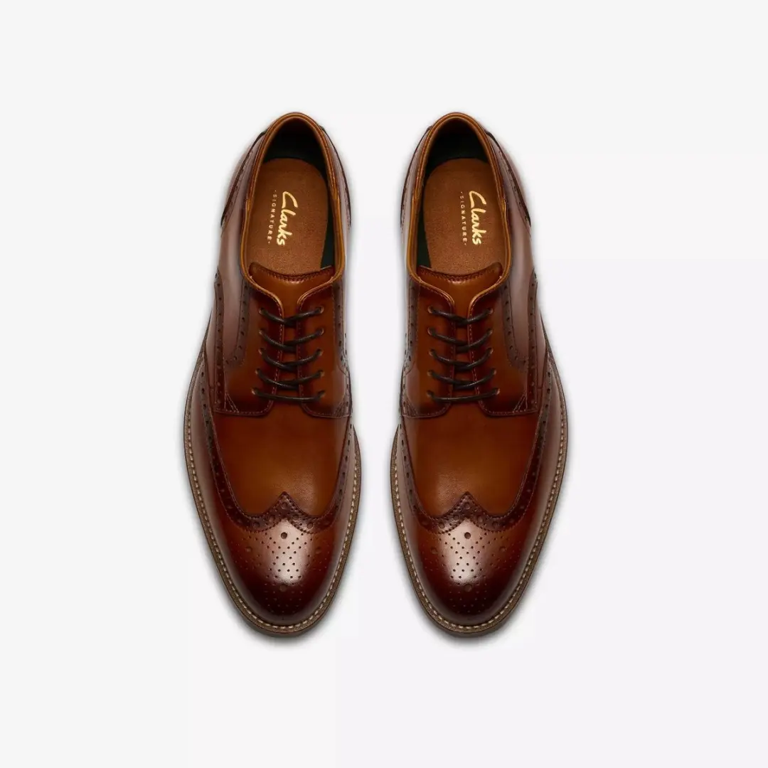 Clarks Veterschoen Cognac