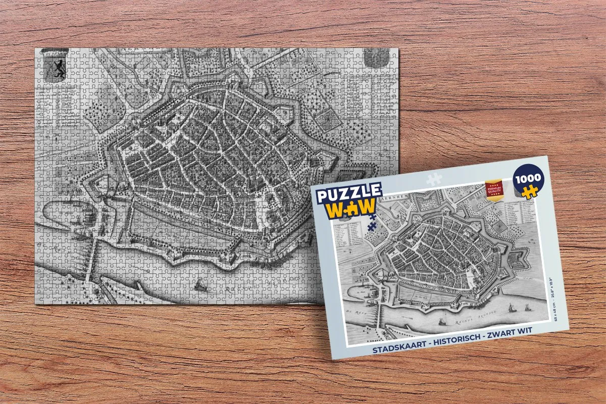PuzzleWow Stadskaart Legpuzzel 1000 Stuks - Historisch
