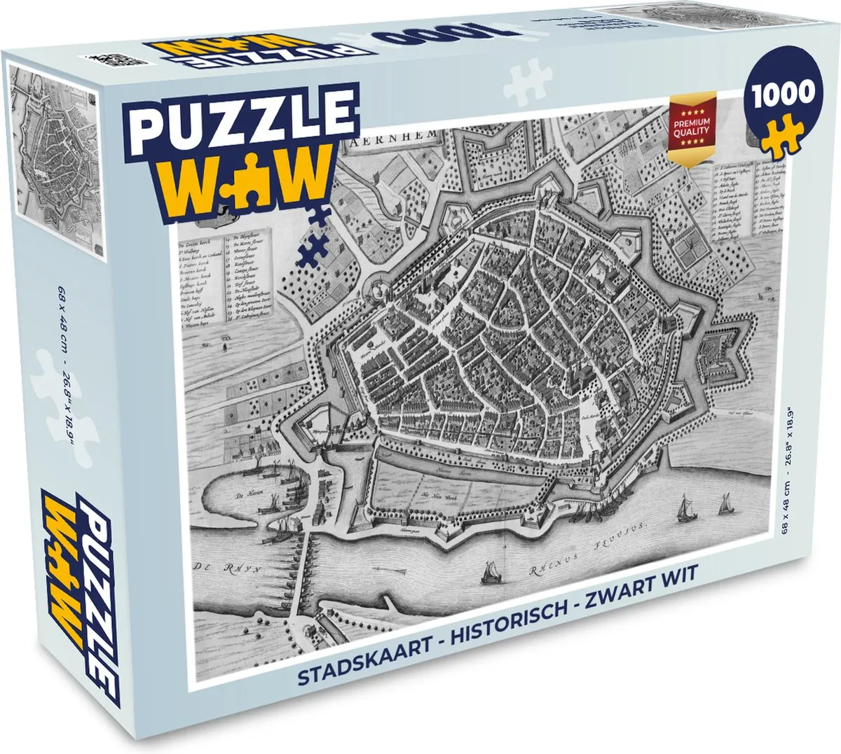 PuzzleWow Stadskaart Legpuzzel 1000 Stuks