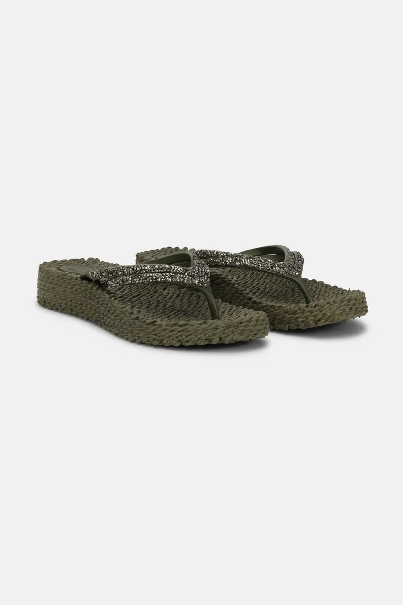 Platform slippers met zilveren mix strass steen CHEERFUL15