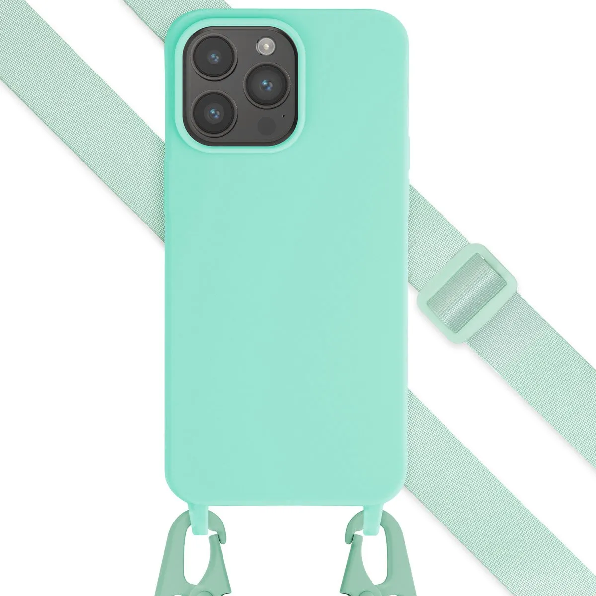 Selencia Hoesje iPhone 15 Pro Max - Siliconen - Turquoise