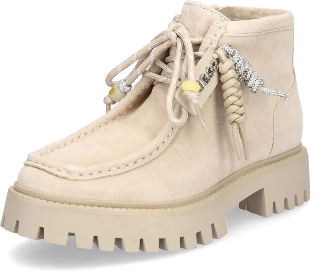 Guess dameslaarzen met veters Fardina beige