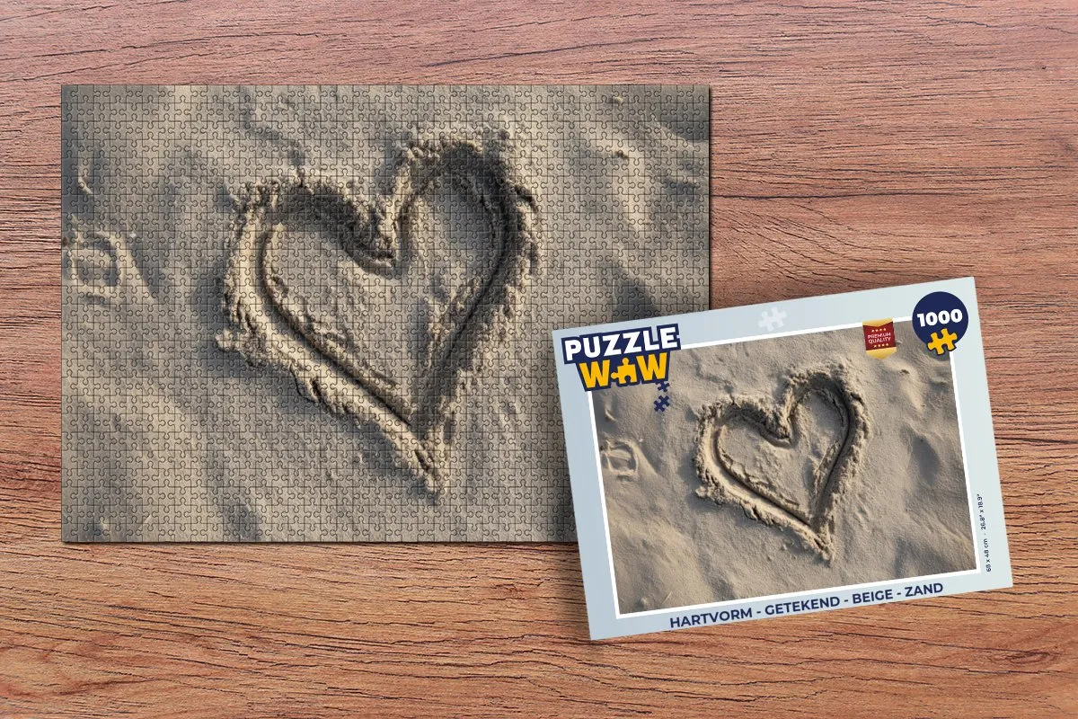 PuzzleWow Hartvorm Legpuzzel 1000 Stuks - Zand