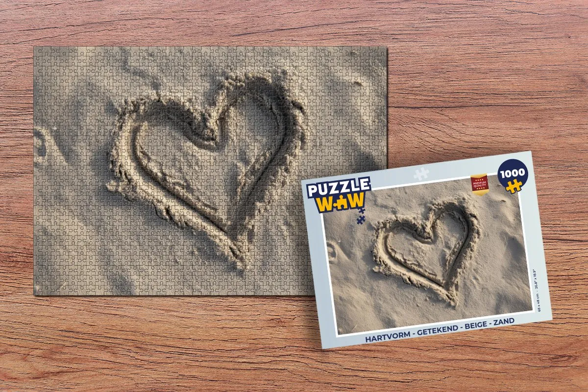 PuzzleWow Hartvorm Legpuzzel 1000 Stuks - Zand