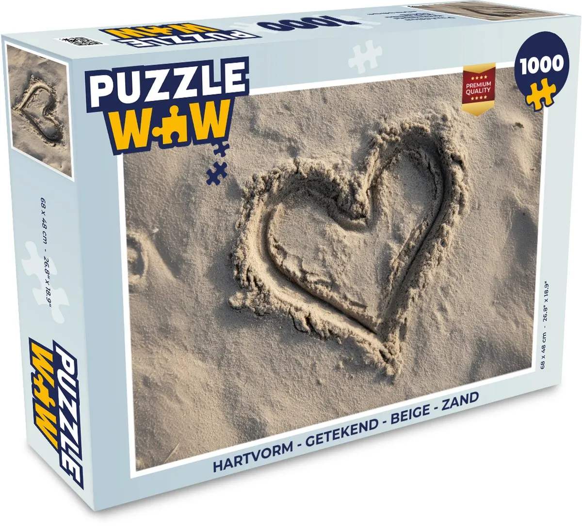 PuzzleWow Hartvorm Legpuzzel 1000 Stuks - Zand