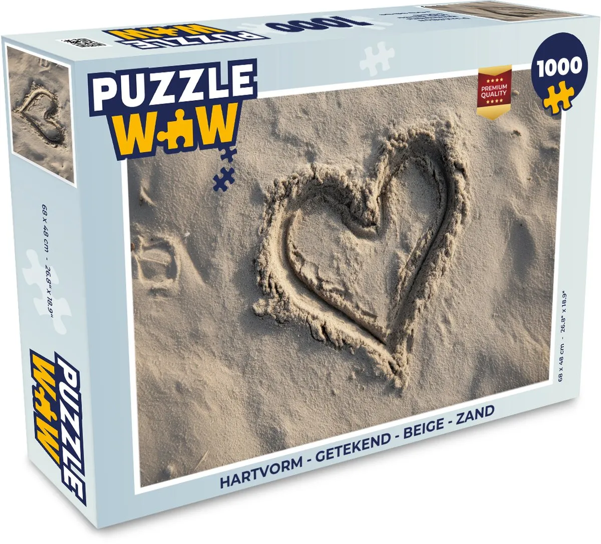PuzzleWow Hartvorm Legpuzzel 1000 Stuks - Zand