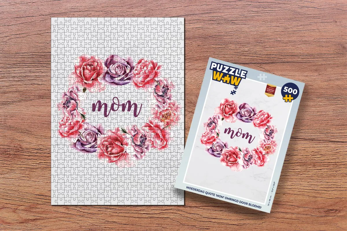 PuzzleWow Quotes Mom Legpuzzel 500 Stuks - Multicolor